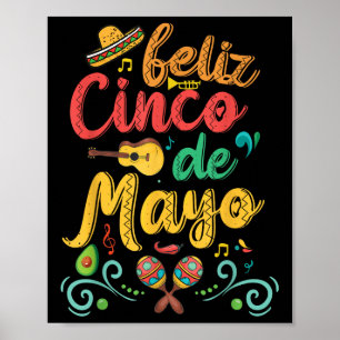 Poster Femmes Feliz Cinco De Mayo Fiesta Parti Mexicain 5