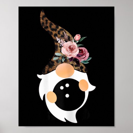 Poster Femmes Filles Mignonnes Bowling Et Gnome Avec Fl L (Devant)