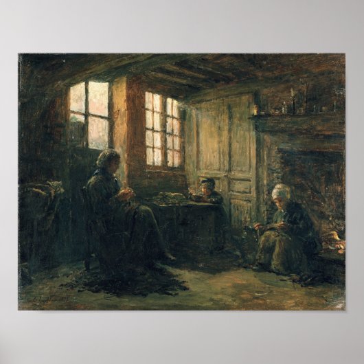 Poster Femmes Fraying Linen, Honfleur, 1877 (Devant)