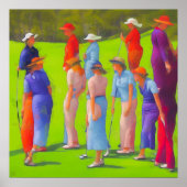 Poster Femmes Golfeuses - Art en toile Imprimer (Devant)