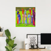 Poster Femmes Golfeuses - Art en toile Imprimer (Bureau à domicile)