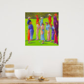 Poster Femmes Golfeuses - Art en toile Imprimer (Cuisine)
