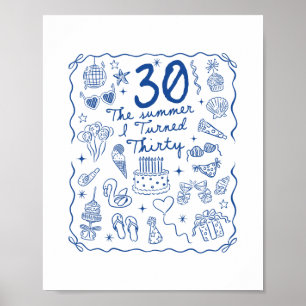 Poster Femmes Hommes de 30 ans Fête d'anniversaire de 30