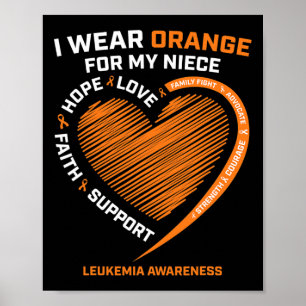 Poster Femmes Hommes Je Porte L'Orange Pour Ma Nièce Leuk