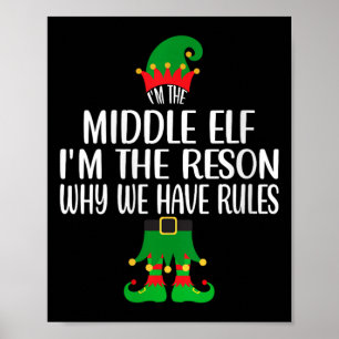 Poster FEMMES I'm The Middle Elf Christmas Party Famille
