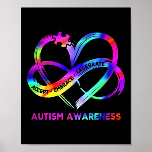 Poster Femmes Infinity Sensibilisation sur l'autisme card (Devant)