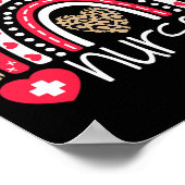 Poster Femmes Infirmière Tee Nurse Week Rainbow Leopard S (Coin)