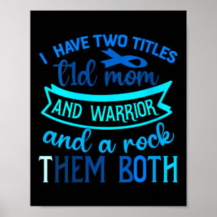 Poster Femmes J'Ai Deux Titres T1D Maman Et Worrior Rock