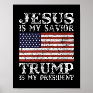 Poster Femmes Jésus est mon sauveur Trump est mon préside