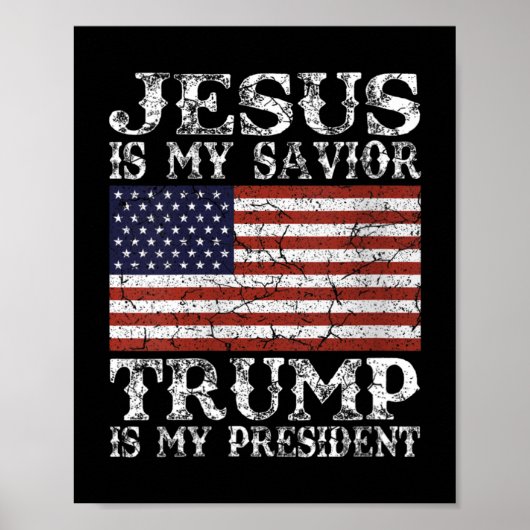 Poster Femmes Jésus est mon sauveur Trump est mon préside (Devant)