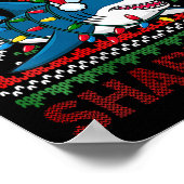Poster Femmes Joyeux Sharkmas Vilain requin de Noël Père  (Coin)