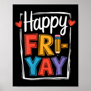 Poster Femmes Joyeux Vendredi Fri-yay Enseignant École Mè