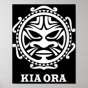 Poster Femmes Kia Ora Culture Maori Symbole Danse Haka No