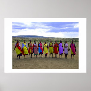 POSTER FEMMES MASAISES EN AFRIQUE DU KENYA