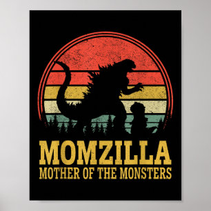 Poster Femmes Momzilla Mère Des Monstres Mères Vintages