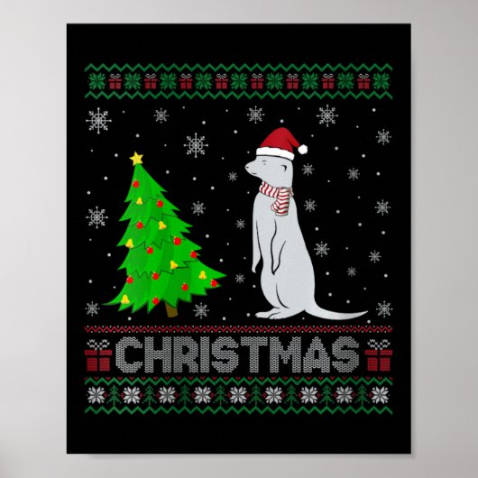 Poster FEMMES Mongouste Xmas Arbre Éclairage Noël laid (Devant)