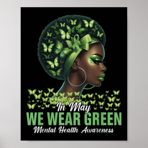 Poster Femmes Noires En Mai Nous Portons La Santé Mentale