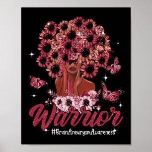 Poster Femmes Noires guerrières Tournesol Cheveux Cerveau