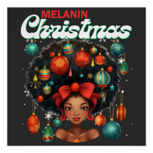 Poster Femmes noires mélanine de Noël sista Sistas de Noë