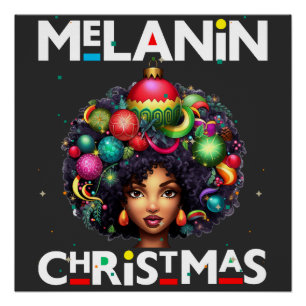 Poster Femmes noires mélanine de Noël sista Sistas de Noë
