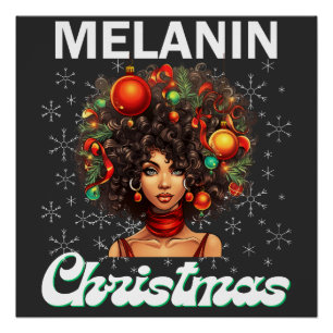 Poster Femmes noires mélanine de Noël sista Sistas de Noë