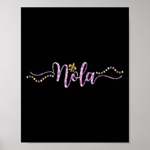 Poster Femmes Nola Mardi Gras Carnaval Mardi