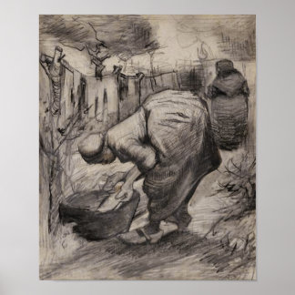 Poster Femmes paysannes, Baignoire & Lave-linge Van Gogh
