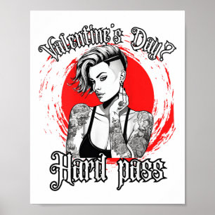 Poster Femmes pour la Saint Valentin tatouée célibataire