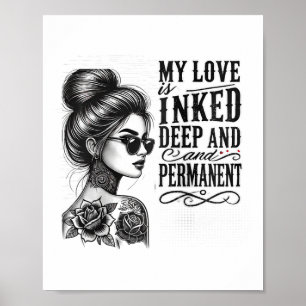 Poster Femmes pour la Saint Valentin tatouée célibataire
