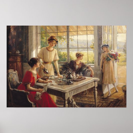 Poster Femmes prenant du thé (Devant)