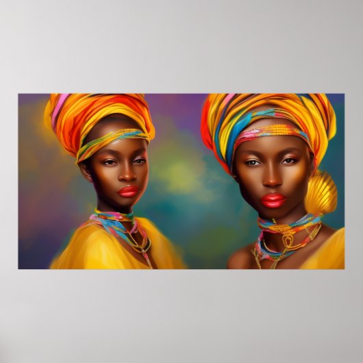 Poster Femmes princesse africaine bijoux en or 2 (Devant)