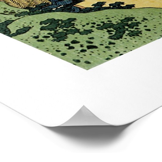 Poster Femmes rentrant chez elles au coucher du soleil (Coin)