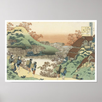 Poster Femmes rentrant chez elles au coucher du soleil, H