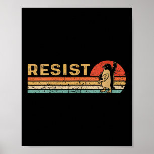 Poster Femmes Retro Sunset Penguin Résiste aux manguins P