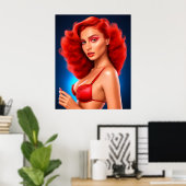 Poster Femmes séduisantes et élégantes : (Bureau à domicile)