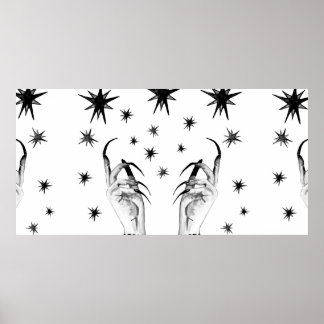 Poster Femmes sorcière arrière - plan avec étoiles, sorci