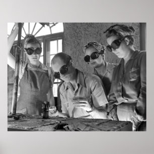 Poster Femmes soudeuses en 2ÈME GUERRE MONDIALE, années 1