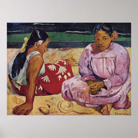 Poster Femmes tahitiennes sur la plage par Gauguin (Devant)