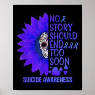Poster Femmes vintages Hommes Sugar Crâne Suicide Prévent