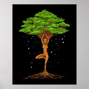 Poster Femmes Yoga Arbre De Vie