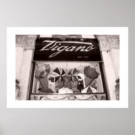 Poster Fenêtre Acheter des parapluies (Devant)