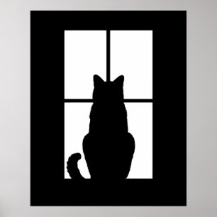Poster Fenêtre Cat Cliquez pour Customiser Obtenir une dé