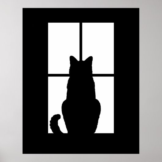 Poster Fenêtre Cat Cliquez pour Customiser Obtenir une dé (Devant)