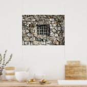 Poster Fenêtre Dans Un Mur De Pierre (Cuisine)