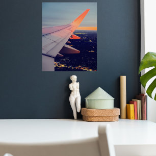 Poster Fenêtre d'avion Lever de soleil horizon Aviation 