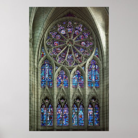 Poster Fenêtre de la cathédrale rose (Devant)