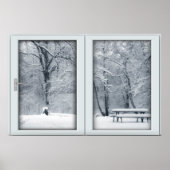 Poster Fenêtre de neige fraîche avec vue (Devant)