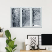 Poster Fenêtre de neige fraîche hiver avec vue (Bureau à domicile)