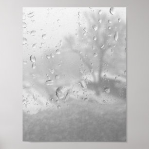 Poster fenêtre de ville d'hiver