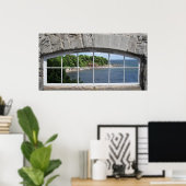 Poster Fenêtre en arc avec vue mer (Bureau à domicile)